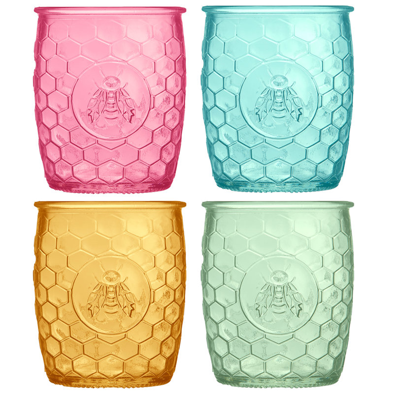 drinking glasses with bees on them